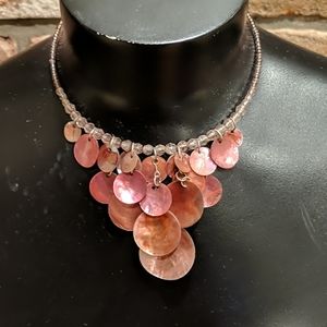 Dramatic and colorful shell necklace